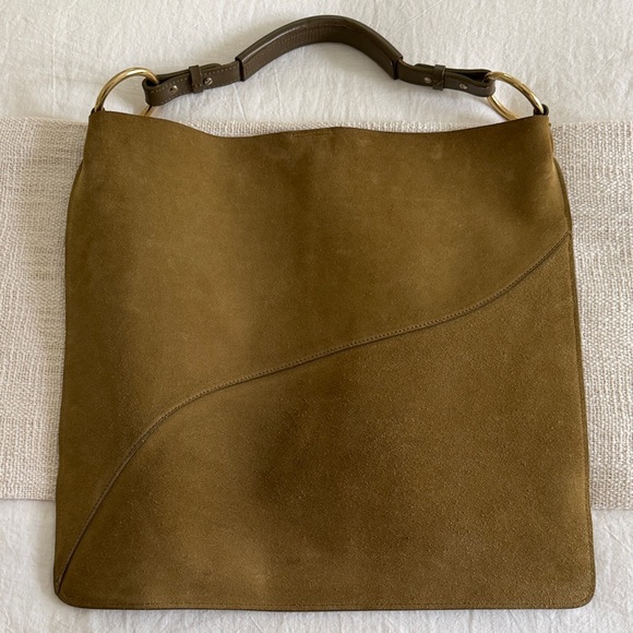 ATP Atelier Handbags - ATP Atelier Olive Suede Shoulder Bag